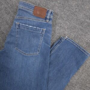 Revtown Jeans Mens 34X32 Blue Sharp Classic Straight Whiskered Medium Wash Denim